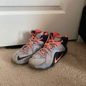 Light blue distressed Lebron XII Easter